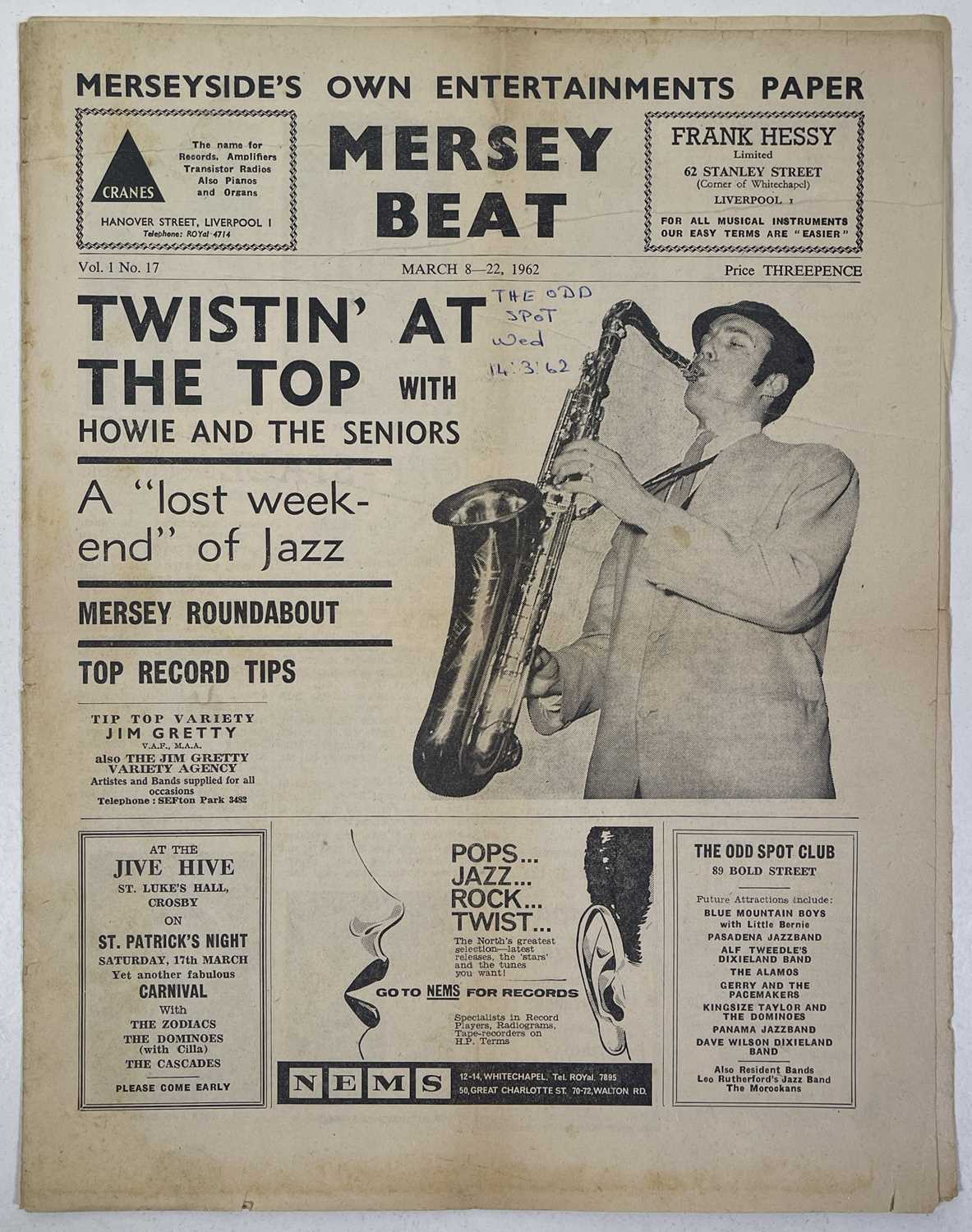 Lot 277 - ORIGINAL MERSEY BEAT NEWSPAPER - VOL 1 NUMBER 17 - BEATLES CAVERN LISTING.