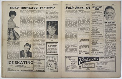 Lot 277 - ORIGINAL MERSEY BEAT NEWSPAPER - VOL 1 NUMBER 17 - BEATLES CAVERN LISTING.