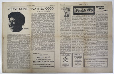 Lot 277 - ORIGINAL MERSEY BEAT NEWSPAPER - VOL 1 NUMBER 17 - BEATLES CAVERN LISTING.