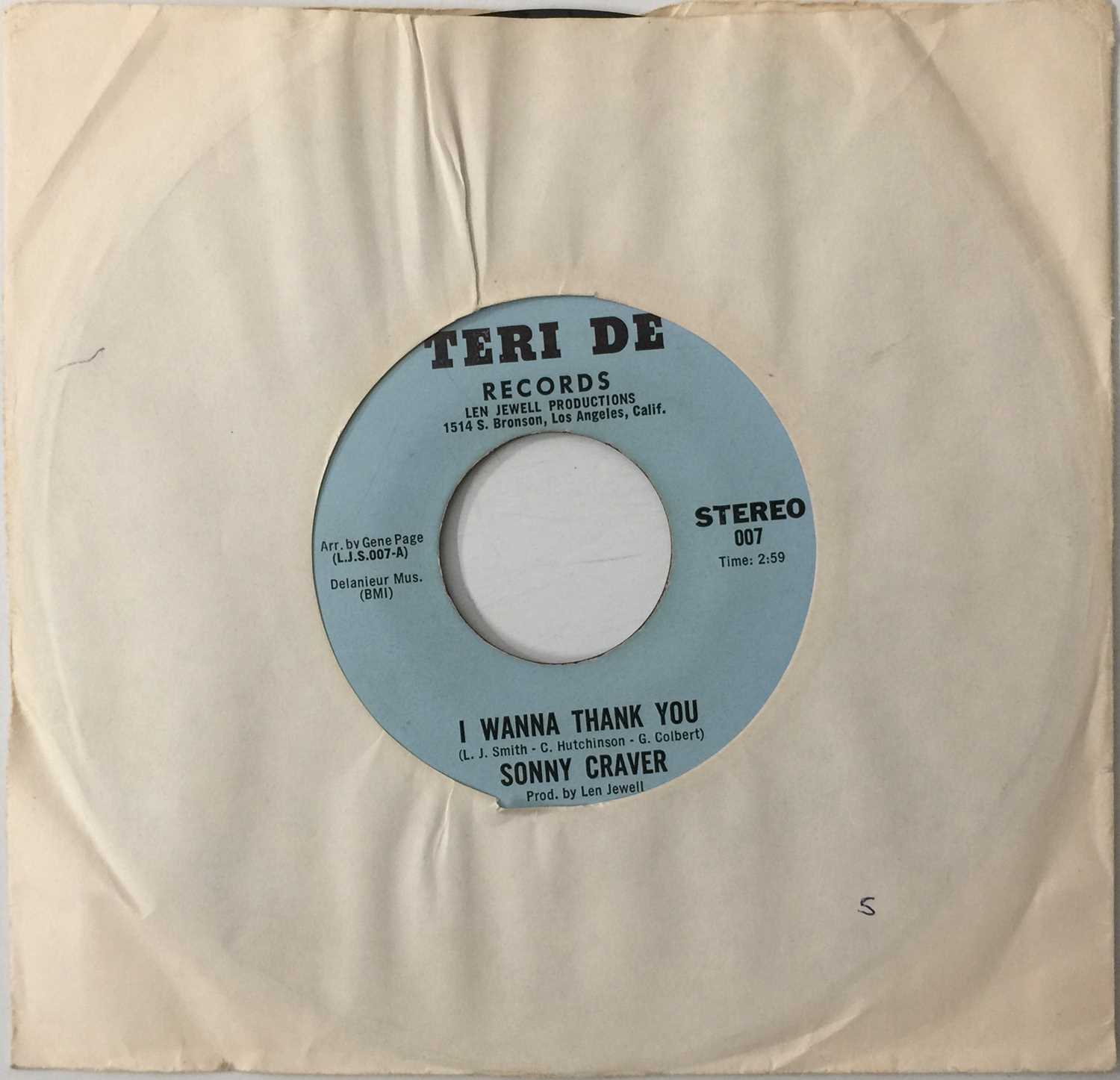 Lot 80 - SONNY CRAVER - I'M NO FOOL/ I WANNA THANK YOU 7" (US SOUL - TERI DE RECORDS - 007)