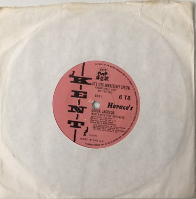 Lot 83 - CHUCK JACKSON/ THE SUPERBS STRINGS - WHAT'S WITH THE LONELINESS/ SURF AND SOUL 7" (SPLIT-SINGLE - KENT PROMO - 6 T8)