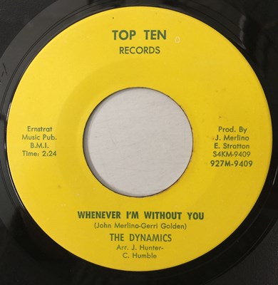 Lot 89 - THE DYNAMICS - WHENEVER I'M WITHOUT YOU/ LOVE TO A GUY 7" (US ORIGINAL - TOP TEN RECORDS - 927M-9409)