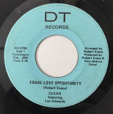 Lot 98 - CLEAR FEAT LEE EDWARDS - EQUAL LOVE OPPORTUNITY 7" (DT RECORDS AR5799)