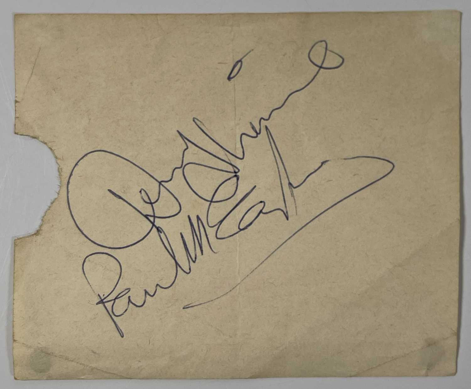 Lot 335 - PAUL MCCARTNEY / DENNY LAINE - SIGNED PAGE.