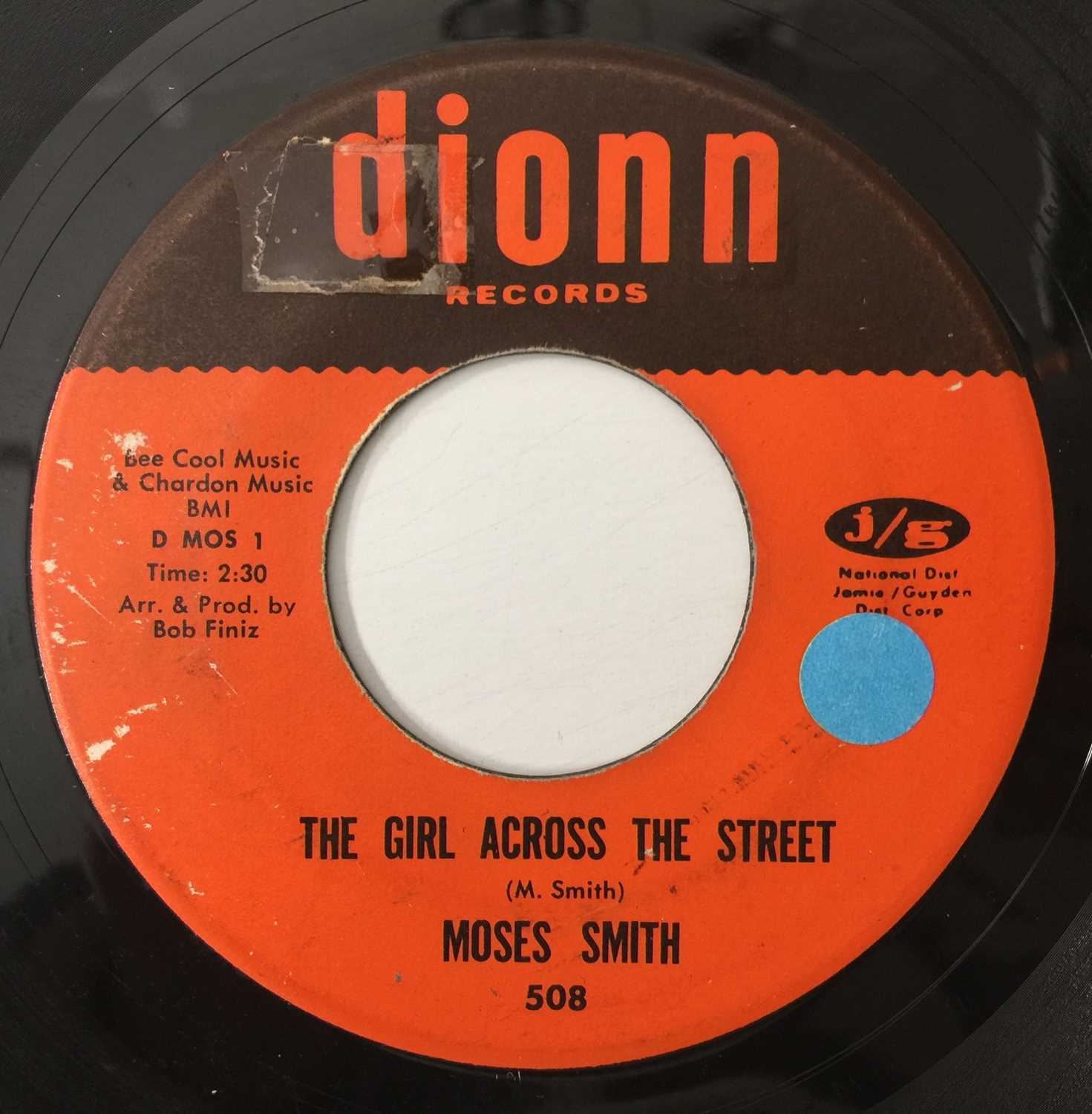 Lot 107 - MOSES SMITH - THE GIRL ACROSS THE STREET 7" (DIONN RECORDS 508)