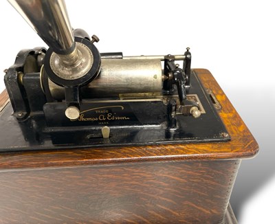 Lot 12 - ANTIQUE EDISON WAX CYLINDER PLAYER.