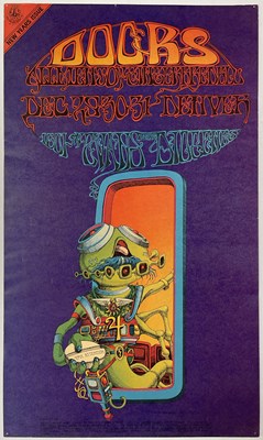 Lot 199 - THE DOORS - RICK GRIFFIN DESIGNED 'PAY ATTENTION' FDD18 1967 POSTER.