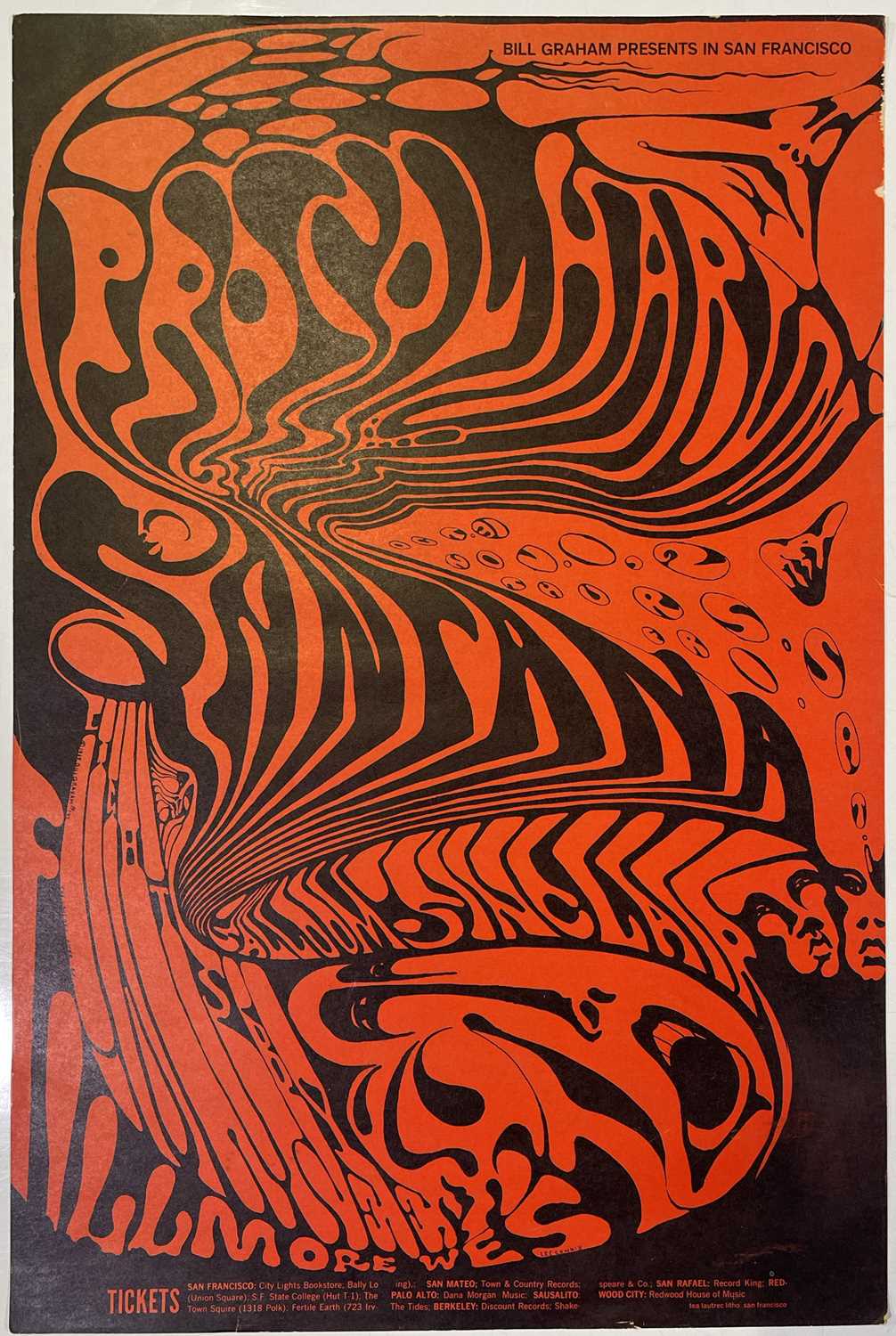 Lot 201 - SANTANA / PROCOL HARUM - BILL GRAHAM ORIGINAL 1968 POSTER.