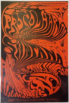 Lot 201 - SANTANA / PROCOL HARUM - BILL GRAHAM ORIGINAL 1968 POSTER.