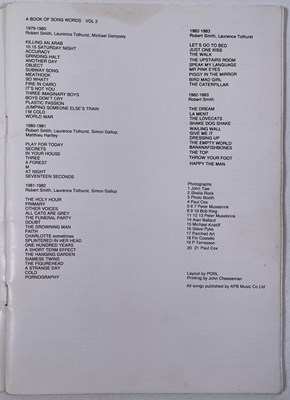Lot 444 - THE CURE - FULLY SIGNED SONG BOOK.