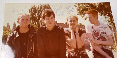 Lot 264 - DEPECHE MODE - AN EARLY FULLY SIGNED PROMOTIONAL PHOTOGRAPH.