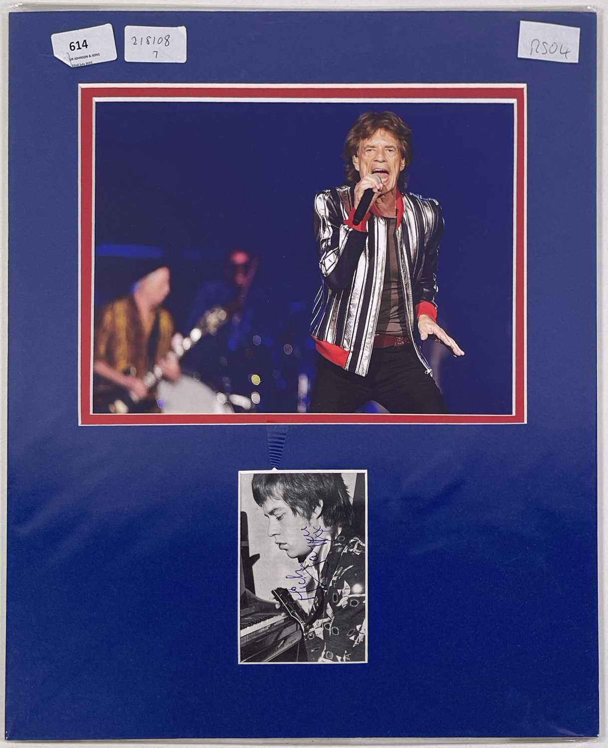 Lot 375 - THE ROLLING STONES - MICK JAGGER SIGNED CUTTING ON DISPLAY.