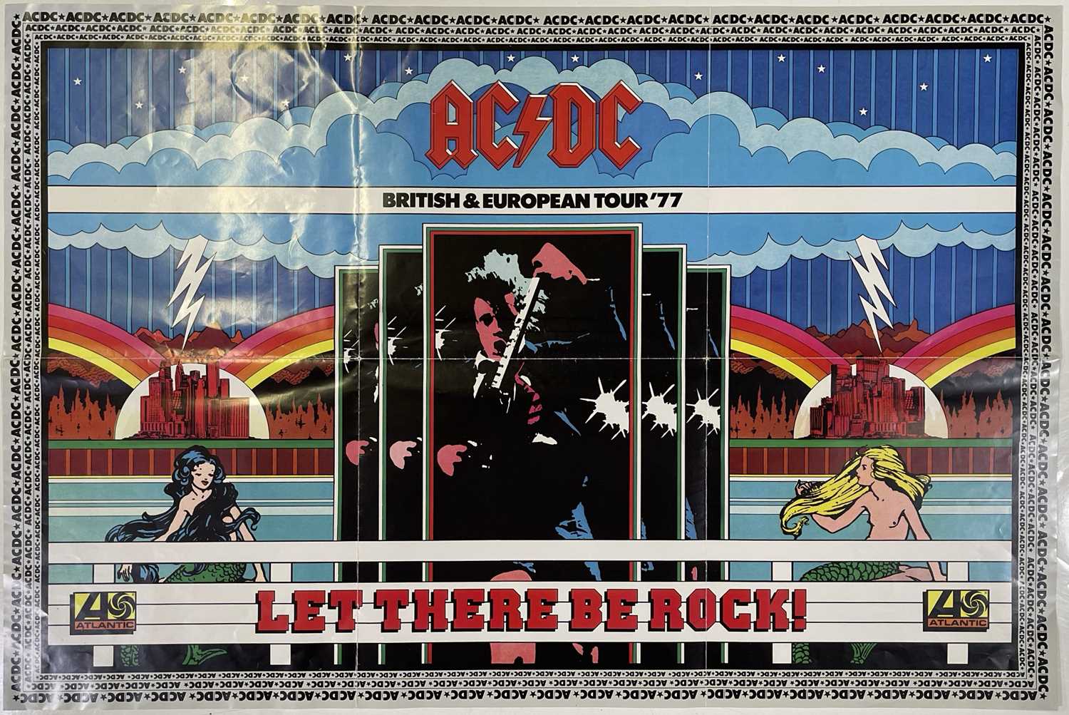 Lot 205 - AC/DC BRITISH EUROPEAN TOUR POSTER 1977