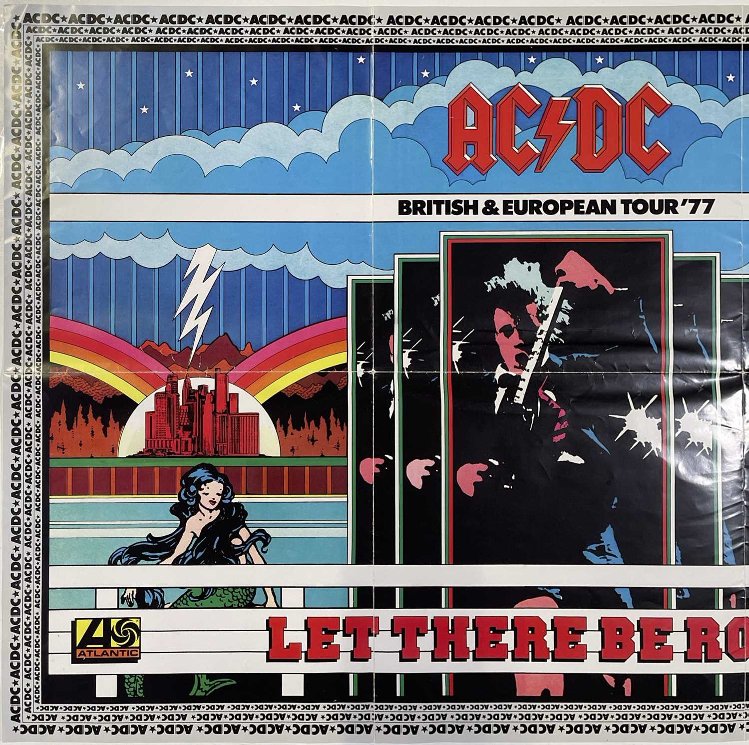 Lot 205 - AC/DC BRITISH EUROPEAN TOUR POSTER 1977