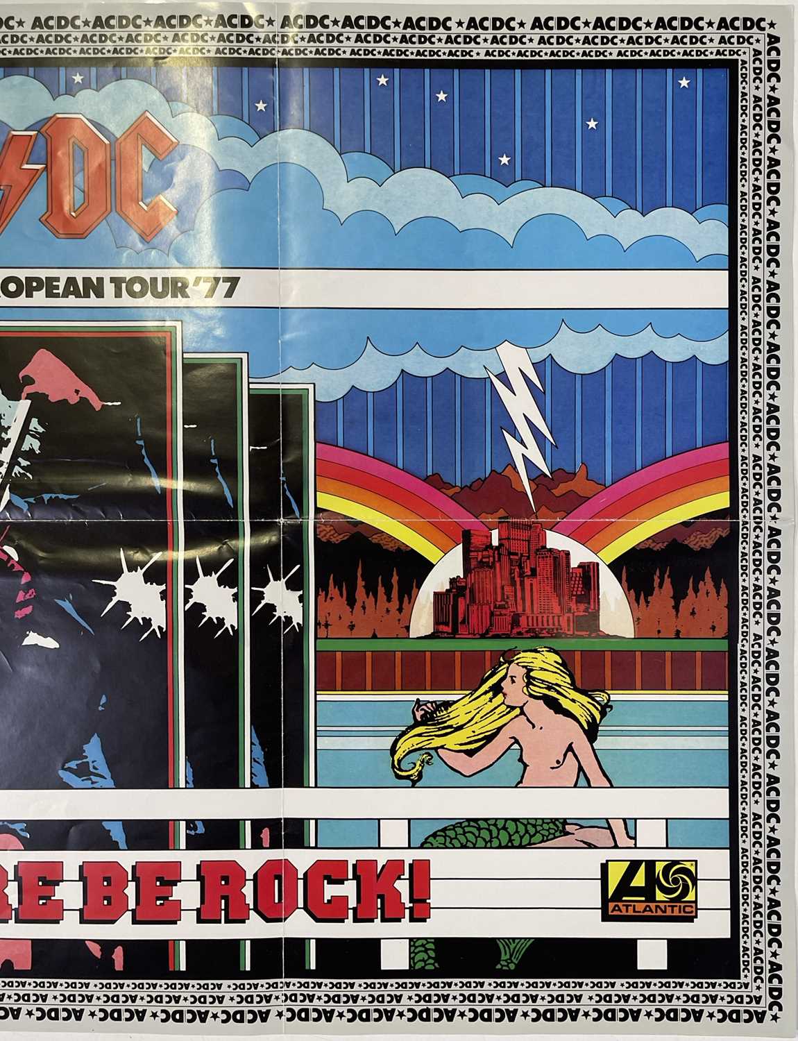 Lot 205 - AC/DC BRITISH EUROPEAN TOUR POSTER 1977