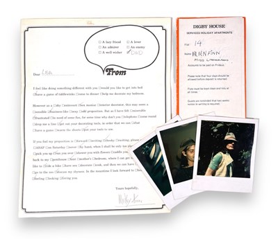 Lot 486 - T.REX / MARC BOLAN INTEREST - UNPUBLISHED POLAROIDS OF MICKEY FINN SOLD WITH COPYRIGHT / SIGNED MICKEY FINN LETTER.