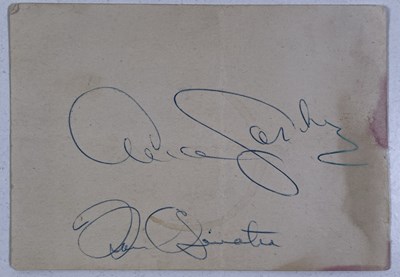 Lot 307 - FRANK SINATRA / AVA GARDNER - A SIGNED RESERVATION CARD.