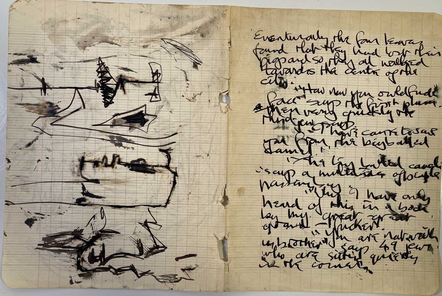 Lot 387 - JOHN LENNON & STUART SUTCLIFFE NONSENSE POEMS AND DRAWINGS.