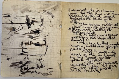 Lot 387 - JOHN LENNON & STUART SUTCLIFFE NONSENSE POEMS AND DRAWINGS.