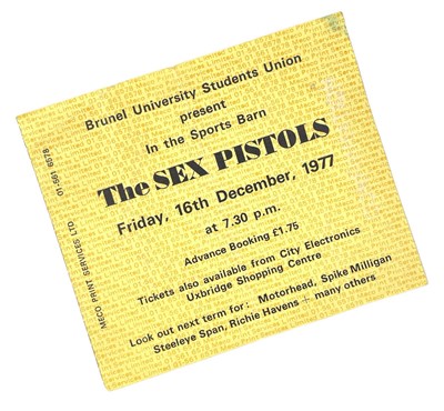 Lot 570 - THE SEX PISTOLS - 1977 BRUNEL UNIVERSITY TICKET