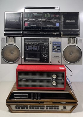 Lot 23 - VINTAGE RADIO/CASSETTE PLAYERS AND PORTABLE RECORD PLAYER.