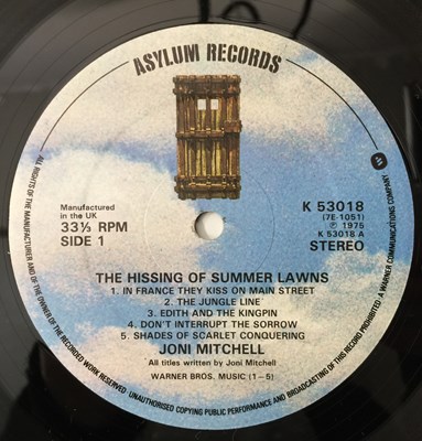 Lot 736 - JONI MITCHELL - THE HISSING OF SUMMER LAWNS LP (K53018 - NIMBUS PRESSING)