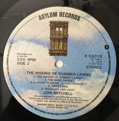 Lot 736 - JONI MITCHELL - THE HISSING OF SUMMER LAWNS LP (K53018 - NIMBUS PRESSING)