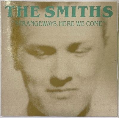 Lot 539 - THE SMITHS - ORIGINAL STRANGEWAYS PROMO POSTER AND GREEN TEXT SLEEVE.