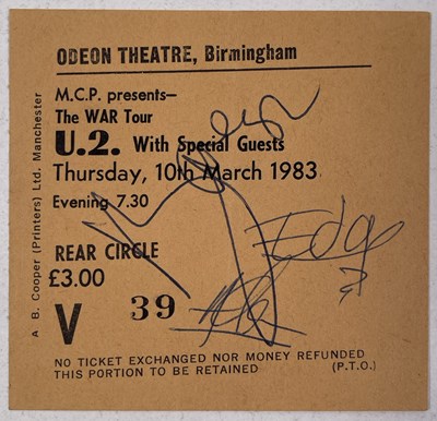 Lot 271 - U2- SIGNED 1983 TICKET.