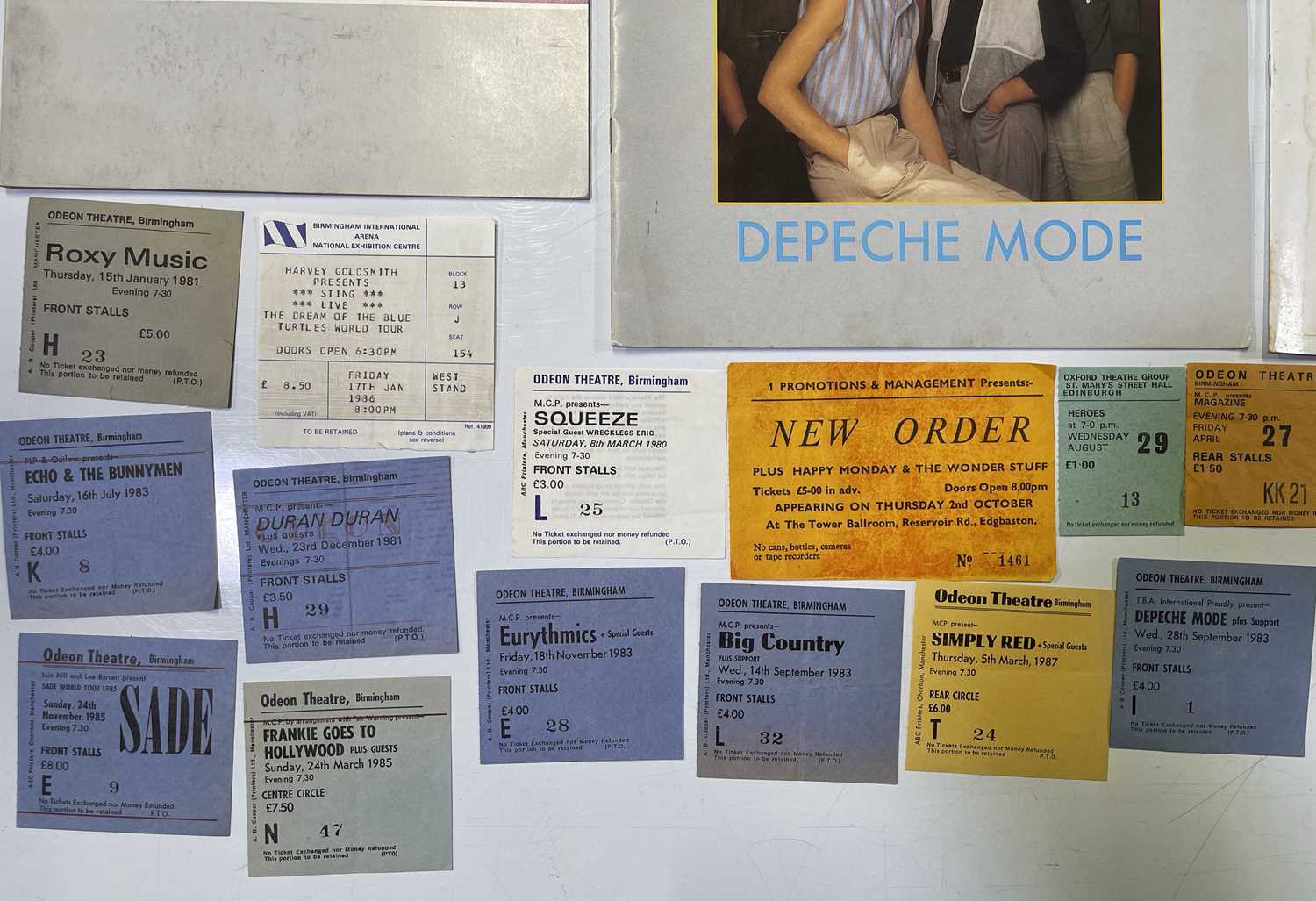 Lot 112 - 1980S CONCERT PROGRAMMES AND TICKETS INC NEW