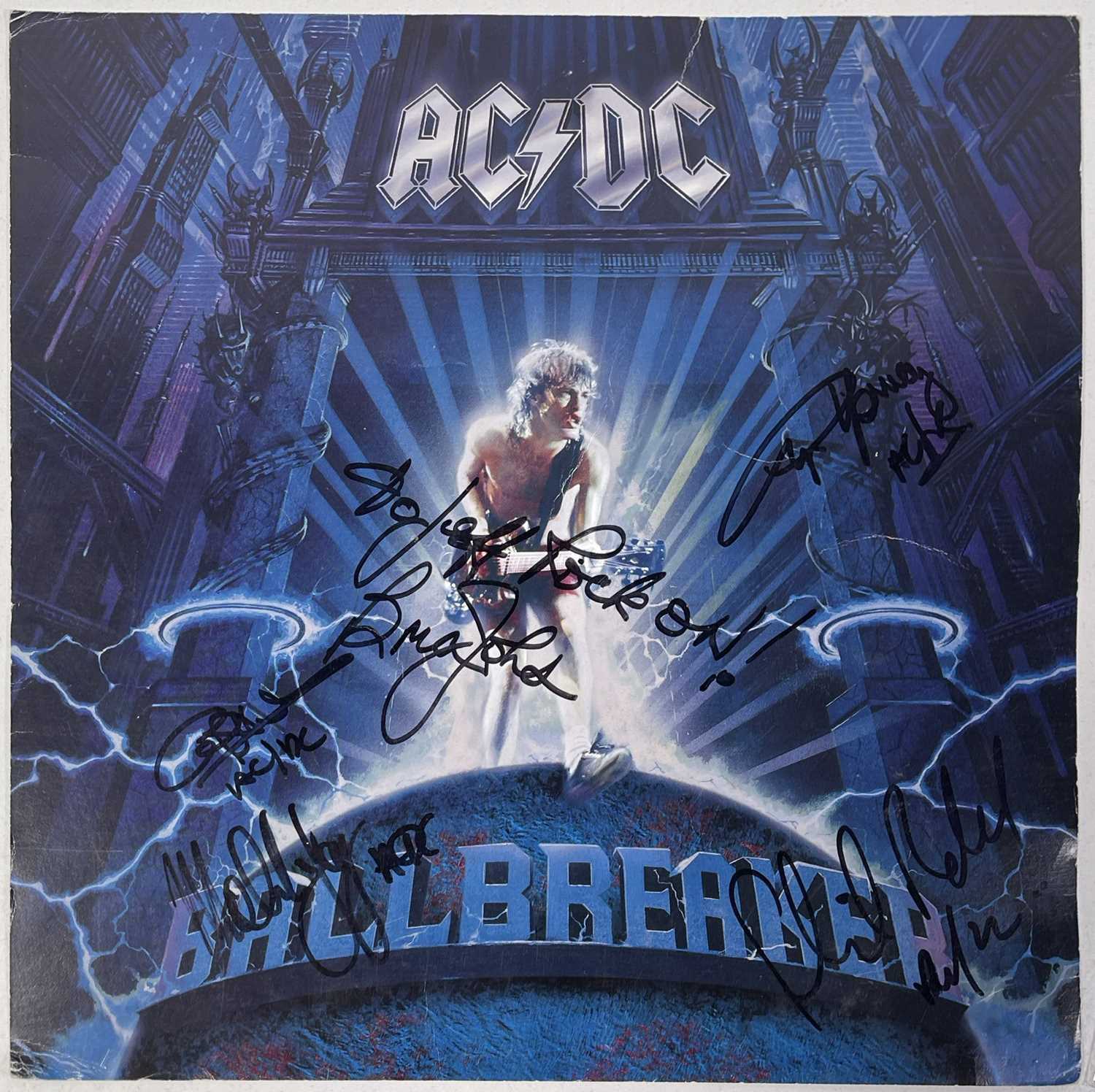 Lot 275 - AC/DC - FULLY SIGNED BALLBREAKER COVER WITH EPPERSON COA.