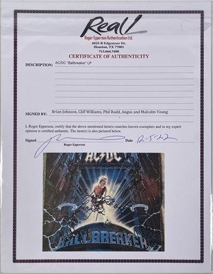 Lot 275 - AC/DC - FULLY SIGNED BALLBREAKER COVER WITH EPPERSON COA.