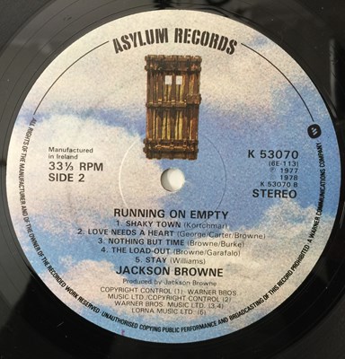 Lot 738 - JACKSON BROWNE - RUNNING ON EMPTY LP (K53070 - SUPERCUT NIMBUS PRESSING)