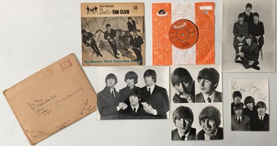 Lot 797 - THE BEATLES - FAN CLUB 7" FLEXI + PROMO PHOTOGRAPHS PACK