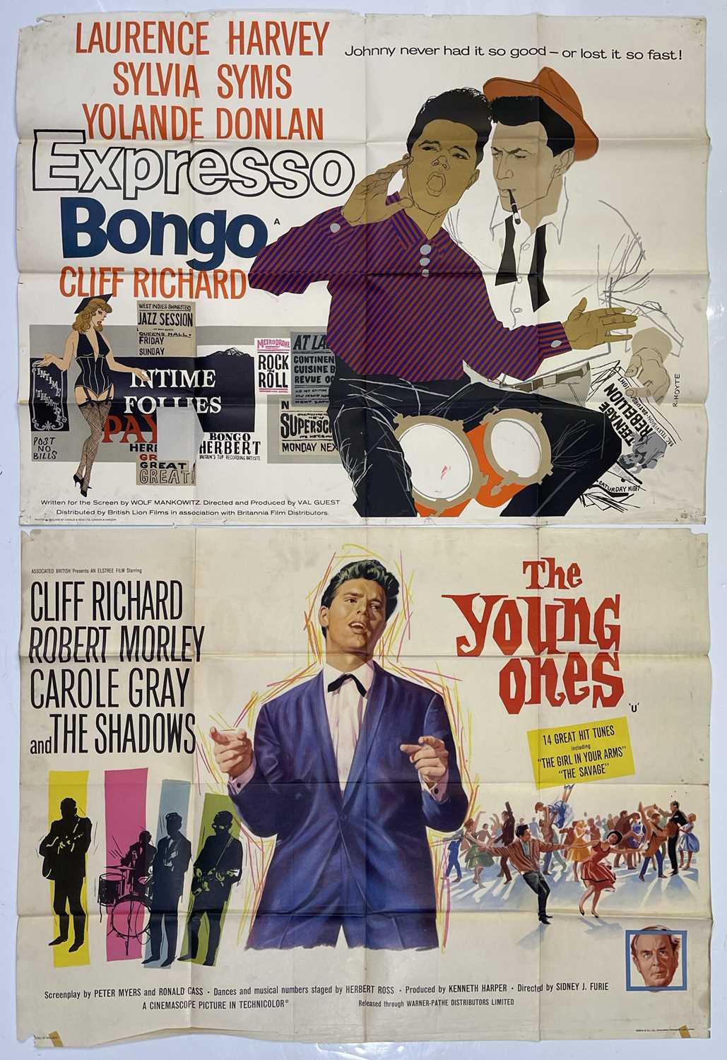 Lot 224 - CLIFF RICHARD - ORIGINAL FILM QUAD POSTERS INC EXPRESSO BONGO .