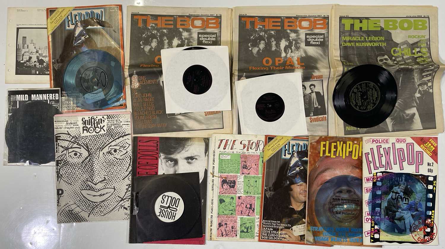 Lot 96 - 1970S MAGZINES WITH FLEXIDISCS INC BOB / STORY SO FAR.