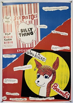 Lot 580 - THE SEX PISTOLS - ORIGINAL SILLY THING / WHO KILLED BAMBI PROMOTIONAL POSTER.