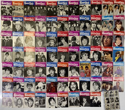 Lot 397 - ALMOST COMPLETE SET OF BEATLES MONTHLY MAGAZINES / A&BC CARDS.