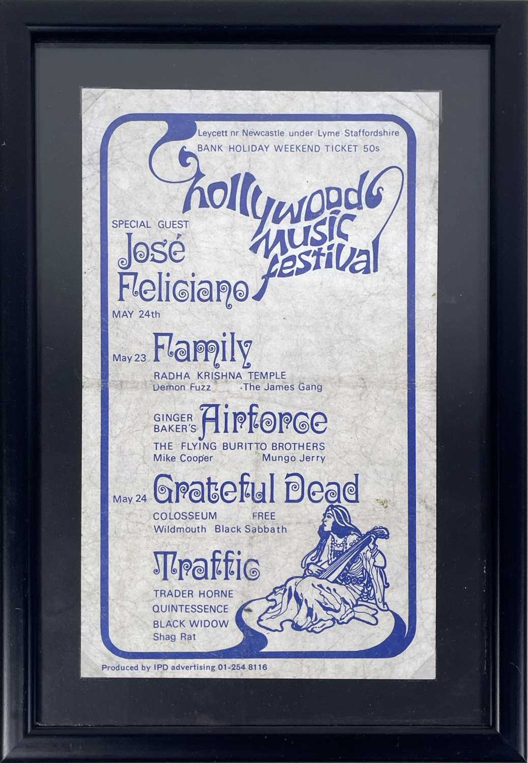 Lot 129 - HOLLYWOOD MUSIC FESTIVAL 1970 - ORIGINAL HANDBILL INC GRATEFUL DEAD / BLACK SABBATH.