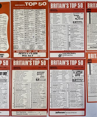 Lot 228 - TOP 50 CHART POSTERS C 66-70 INC BEATLES NUMBER ONES.