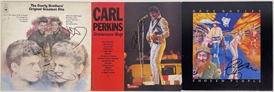 Lot 265 - SIGNED LPS - DAVE DAVIES / CARL PERKINS /EVERLY BROTHERS.