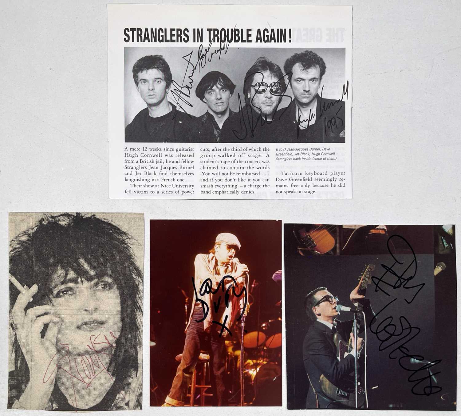 Lot 288 - PUNK AUTOGRAPHS - SIOUXSIE / ELVIS COSTELLO 