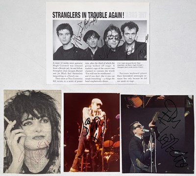 Lot 288 - PUNK AUTOGRAPHS - SIOUXSIE / ELVIS COSTELLO / STRANGLERS.