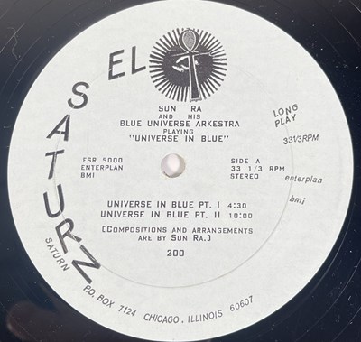 Lot 27 - SUN RA - UNIVERSE IN BLUE LP (ORIGINAL PRESSING - EL SATURN ESR 200)
