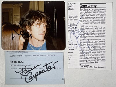 Lot 296 - AUTOGRAPHS INC TOM PETTY / KAREN CARPENTER.