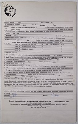 Lot 446 - THE CURE - OCTOBER 1980 CONCERT CONTRACT.