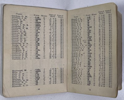 Lot 405 - THE BEATLES - A 1954 LIVERPOOL INSTITUTE GREEN BOOK - PAUL MCCARTNEY / GEORGE HARRISON / LENNON / ASPINALL.