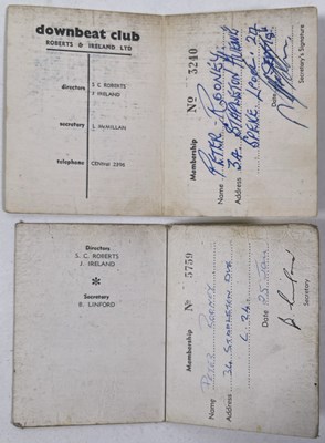 Lot 162 - THE BEATLES INTEREST - BEATLES ERA LIVERPOOL CLUB MEMBERSHIP CARDS.