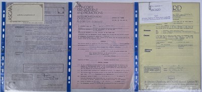 Lot 65 - 1970/80S CONTRACTS/BOOKING AGREEMENT ARCHIVE - ROCK AND POP.