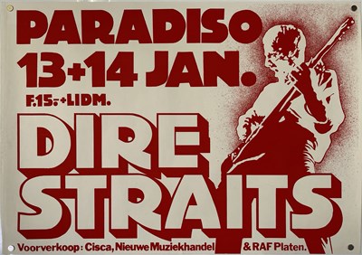 Lot 247 - DIRE STRAITS - MARTIN KAYE DESIGNED 1981 PARADISO, AMSTERDAM CONCERT POSTER.